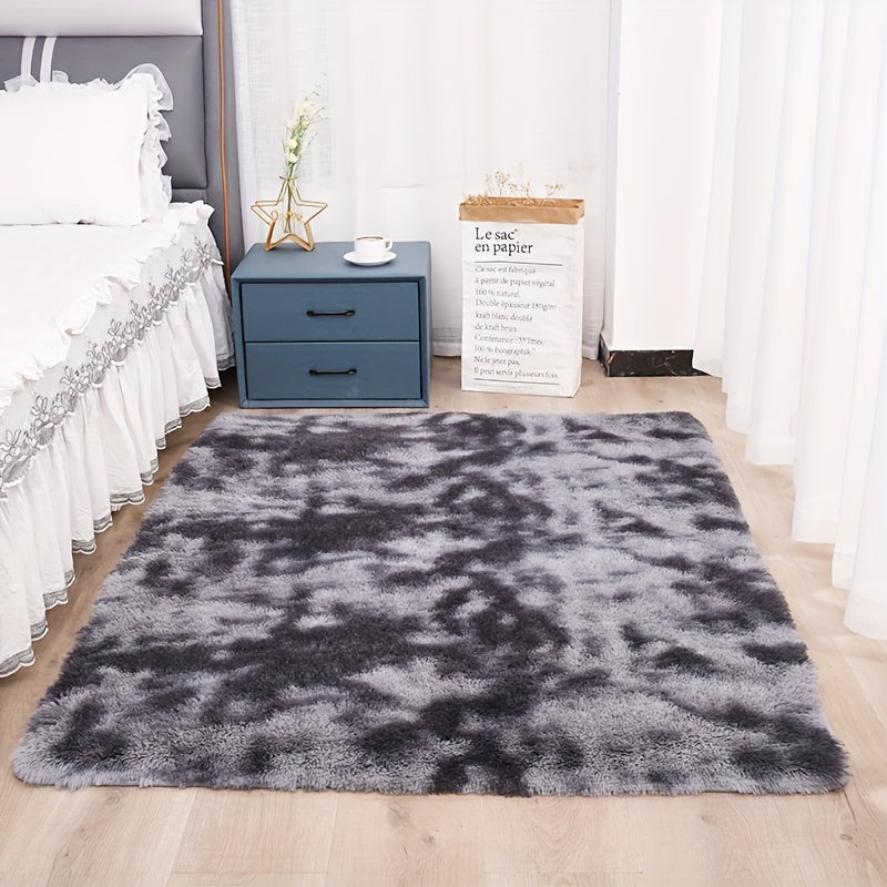 1pc, Tie-Dyed Plush Shag Furry Area Rug for Bedroom, Living Room, Nursery, and Kids Room - Ultra Soft and Fluffy, Washable, Non-Shedding, and Perfect for Home Decor and Room Decor