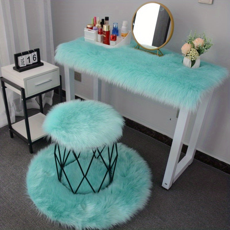 1pc Soft Plush Fur Rugs, Soft Fluffy Area Rug, Modern Faux Fur Rug, Fluffy Rug For Bedroom, White Rugs For Living Room, Carpet For Rooms, Rugs For Bedroom Aesthetic