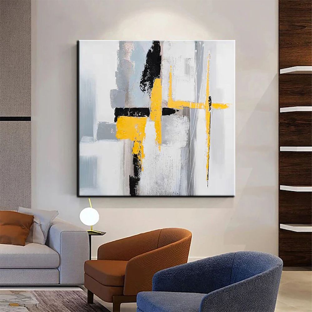 Hand Painted Oil Paintings Black and white gold Modern Abstract Oil Paintings On Canvas Wall Art Decorative Picture Living Room Hallway Bedroom Luxurious Decorative Painting