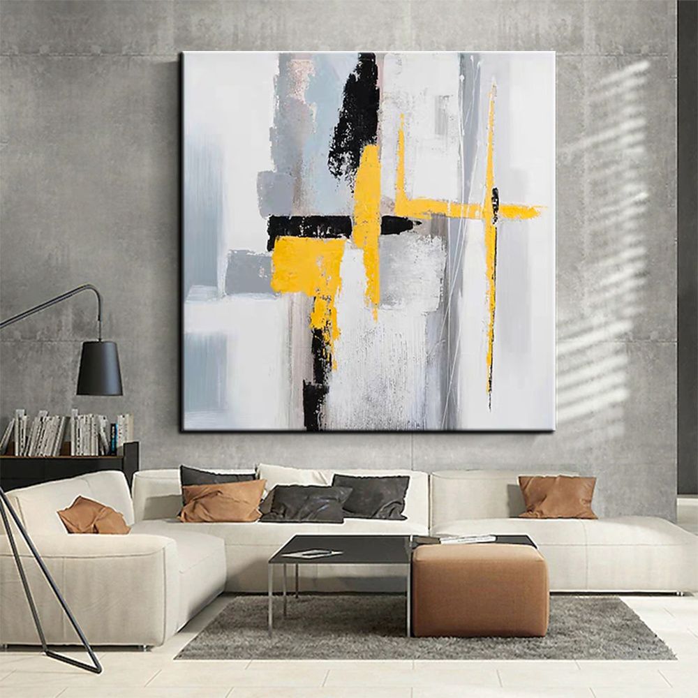 Hand Painted Oil Paintings Black and white gold Modern Abstract Oil Paintings On Canvas Wall Art Decorative Picture Living Room Hallway Bedroom Luxurious Decorative Painting