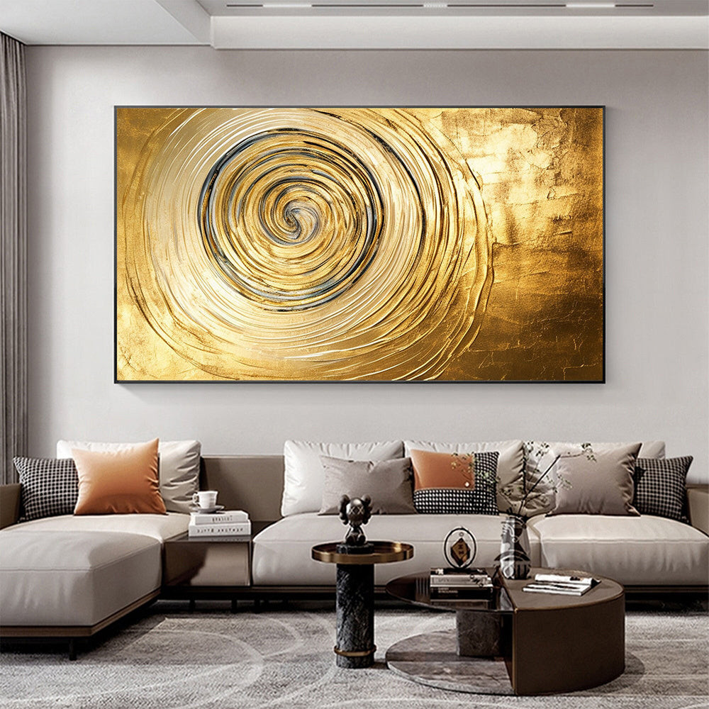 Hand Painted Oil Painting Original Gold Texture Oil Painting on Canvas Large Wall Art Abstract Minimalist Painting Golden Decor Custom Painting Living Room Home Decor