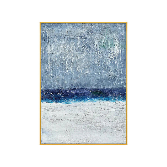 Abstract Blue White Landscape Canvas Posters Handmade Golden Wall Pictures for Living Room Bedroom Aisle Scandinavian Home Decor
