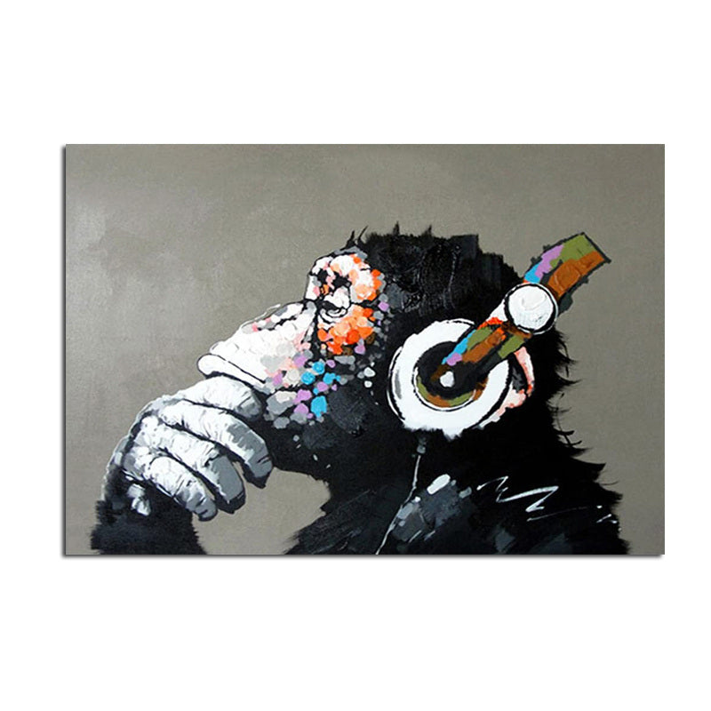 Handmade Abstract Oil Painting Top Selling Wall Art Modern Minimalist Gorilla Picture Canvas Home Decor For Living Room Bedroom No Frame