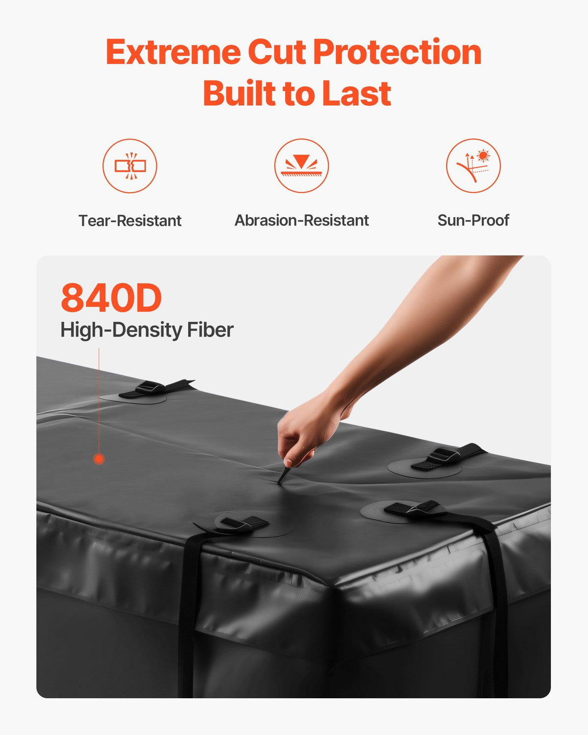 Hitch Cargo Carrier Bag 59.84 x 23.9 x 24.02 in (20 Cu.ft) with 8 Straps
