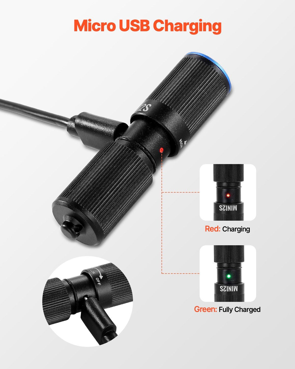 Keychain Flashlight Rechargeable Mini Flashlight 200 High Lumens IPX7 Waterproof