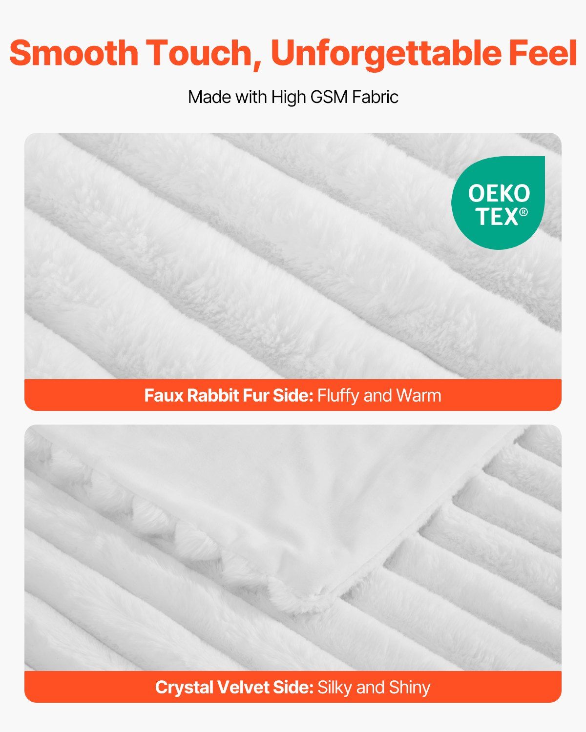 Soft Throw Blanket 50 x 60 Inches / 1270 x 1524 mm Faux Fur Cozy Bed Blanket