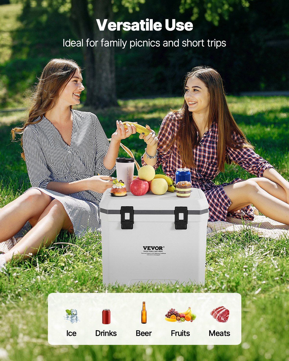 Portable Cooler 38 QT Insulated Hard Cooler 54 Can Capacity with Cup Holder