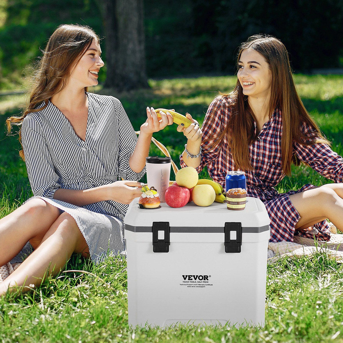 Portable Cooler 38 QT Insulated Hard Cooler 54 Can Capacity with Cup Holder