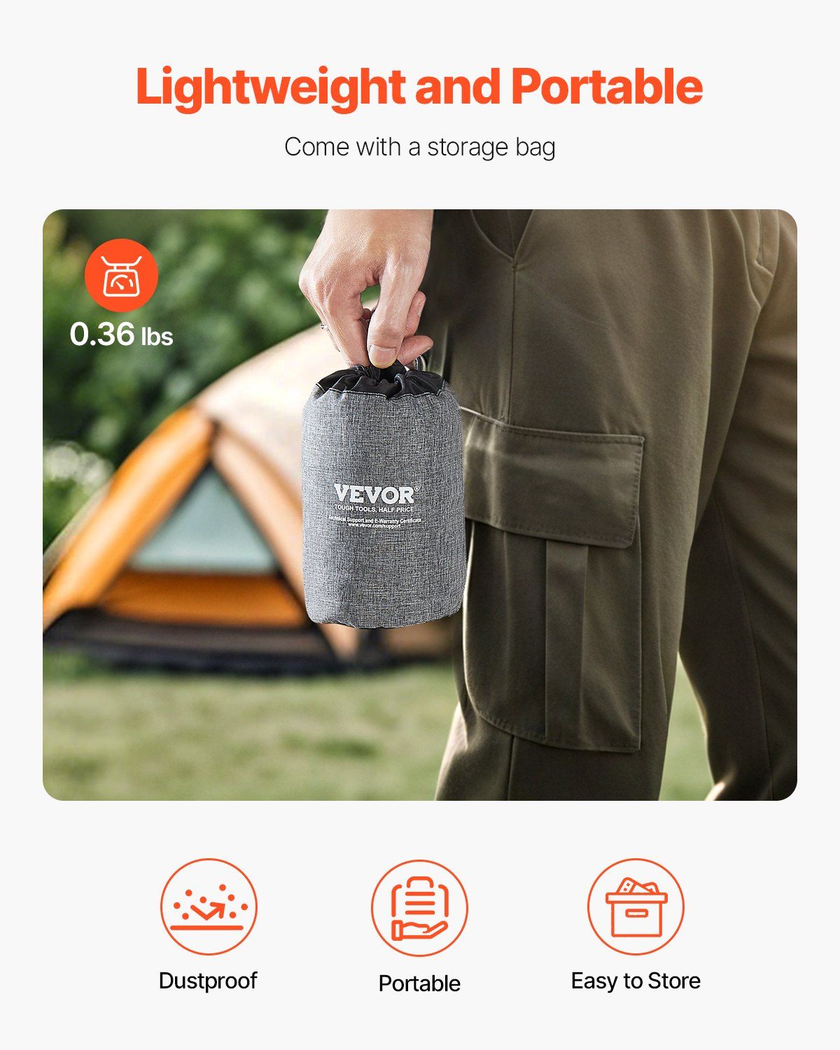 Inflatable Camping Pillow Portable Travel Pillow with Machine Washable Cover