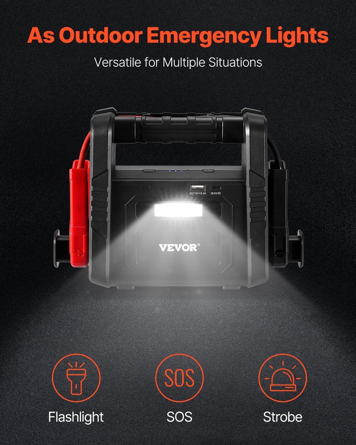 Car Jump Starter 4000A Booster Jumper Box 88.8Wh Portable Lithium Battery Pack