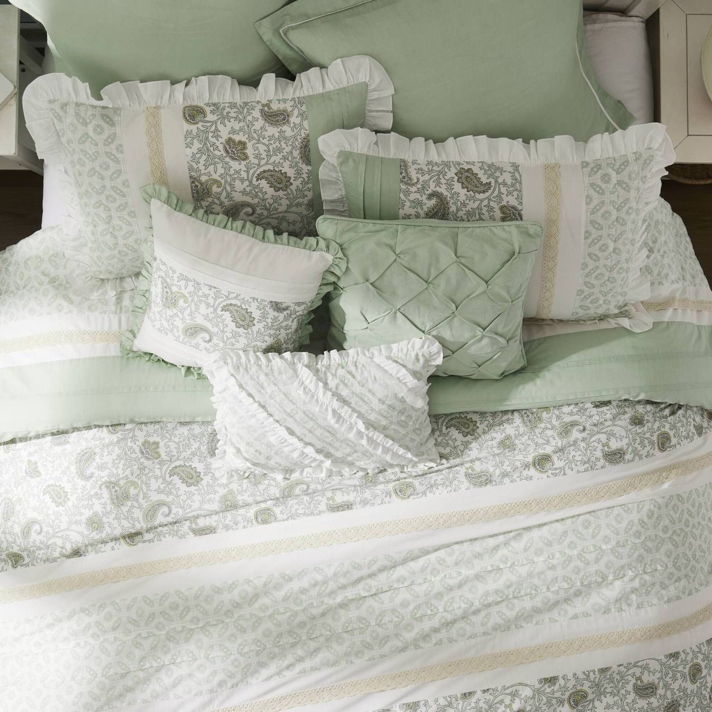 9 Piece Cotton Percale Comforter Set Cal King