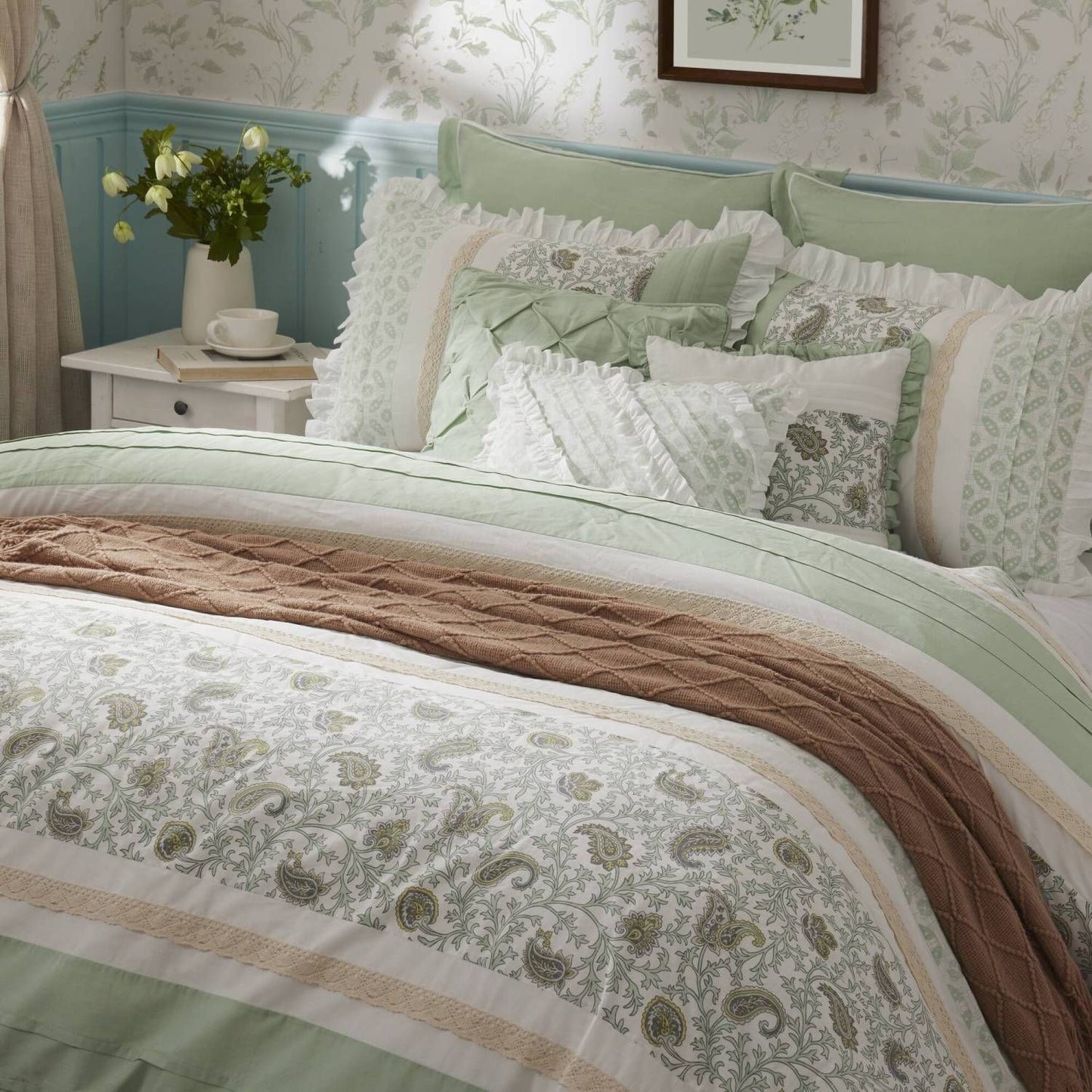 9 Piece Cotton Percale Comforter Set Cal King