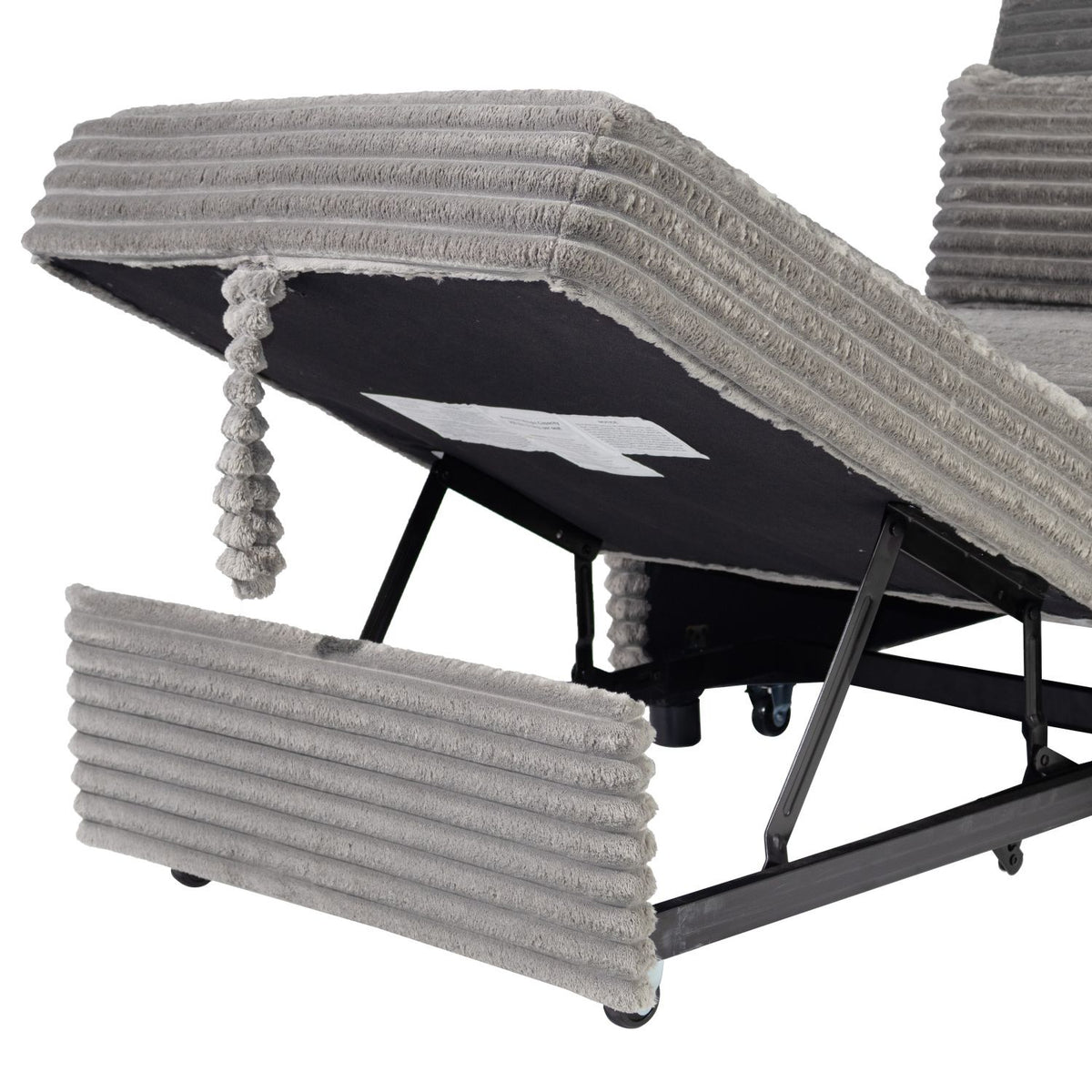 Convertible Wide-Welt Corduroy Sofa Sleeper Sofa Chair W/ Pull-Out Bed Smoke