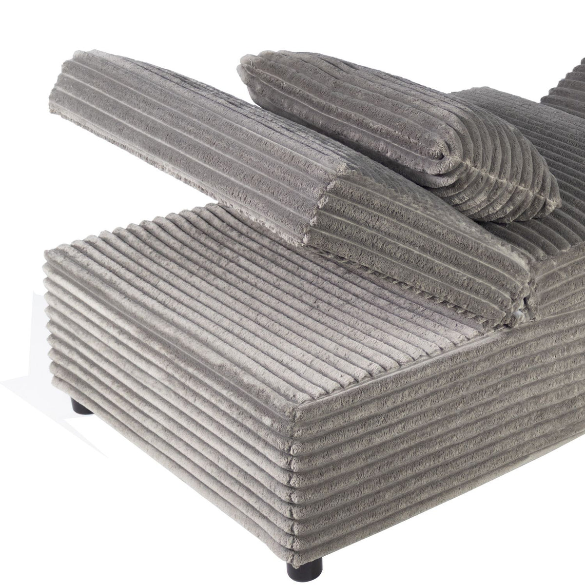 Convertible Wide-Welt Corduroy Sofa Sleeper Sofa Chair W/ Pull-Out Bed Smoke