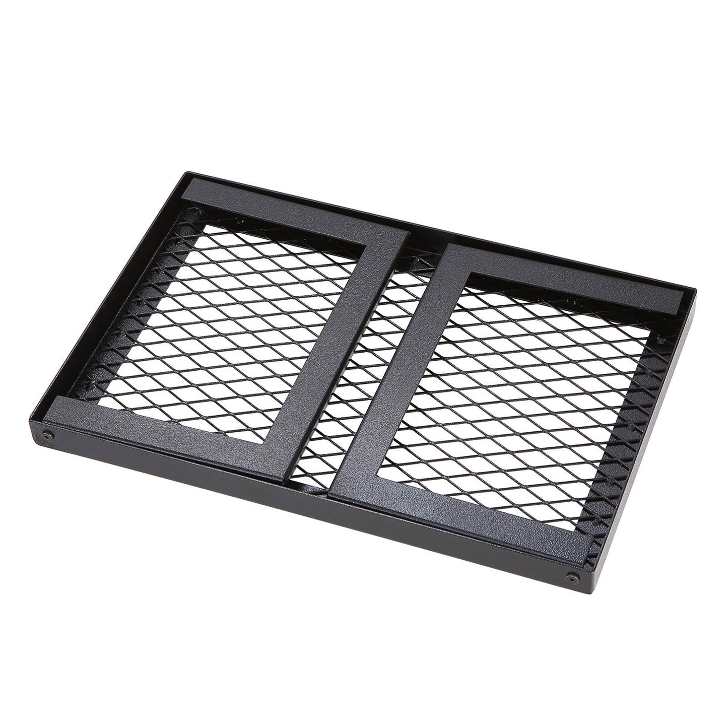 Folding bonfire barbecue grill, heavy-duty steel mesh grille, 18-inch portable camping grille above the fire pit, leg-carrying bag for campfire cooking equipment