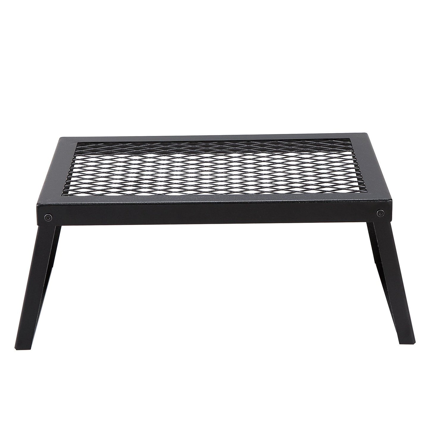 Folding bonfire barbecue grill, heavy-duty steel mesh grille, 18-inch portable camping grille above the fire pit, leg-carrying bag for campfire cooking equipment