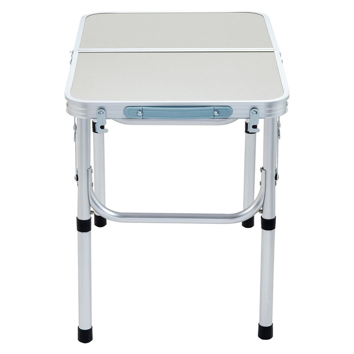 Folding camping table, adjustable height outdoor portable side table, lightweight folding table, aluminum and MDF ultra-compact workbench, suitable for cooking, beach, picnic and travel