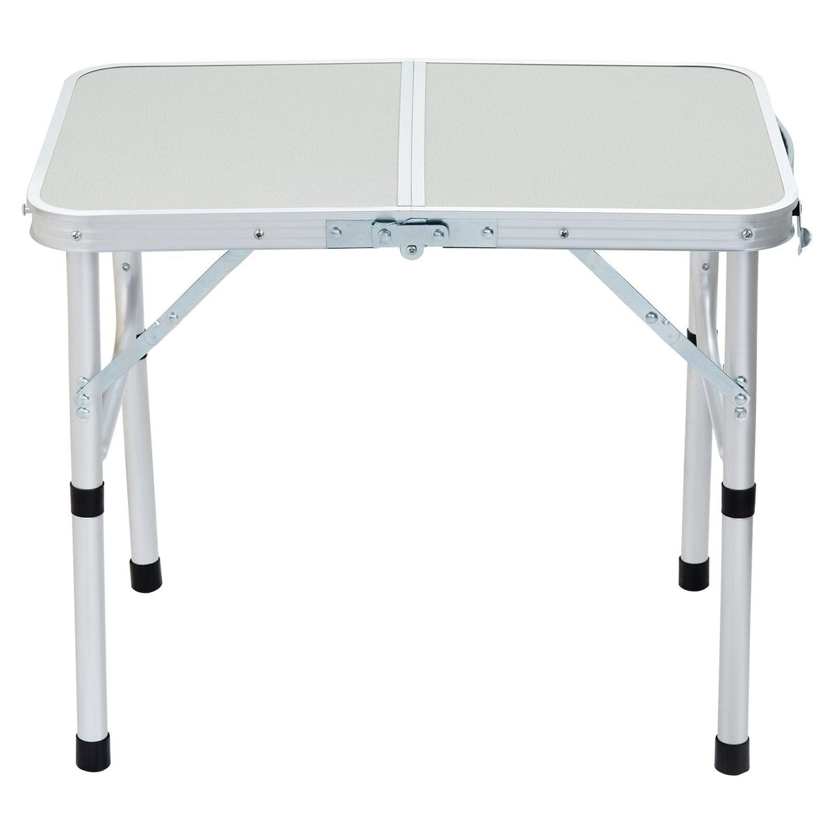 Folding camping table, adjustable height outdoor portable side table, lightweight folding table, aluminum and MDF ultra-compact workbench, suitable for cooking, beach, picnic and travel