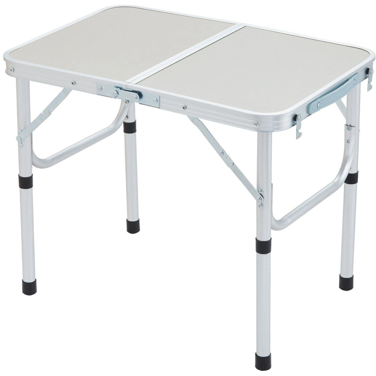 Folding camping table, adjustable height outdoor portable side table, lightweight folding table, aluminum and MDF ultra-compact workbench, suitable for cooking, beach, picnic and travel