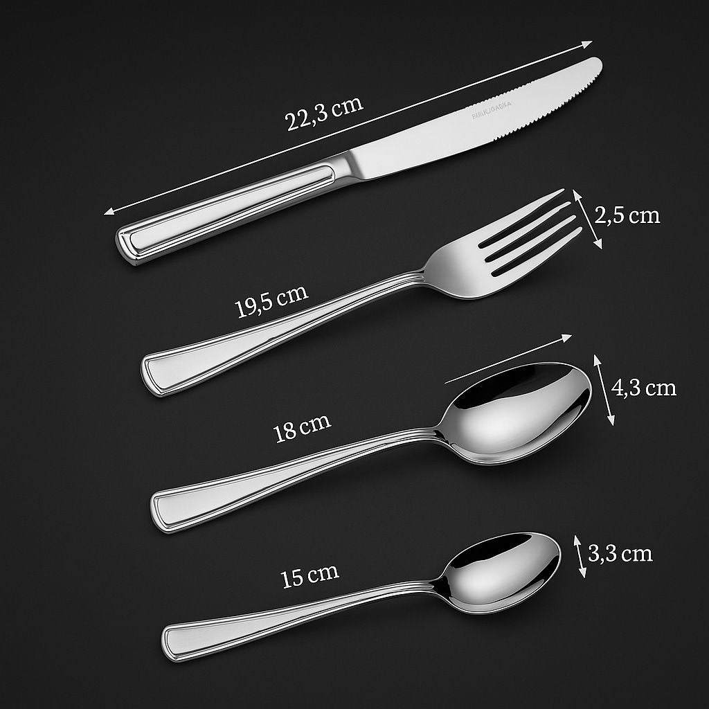 16-Piece Luxury Premium Silverware Dinnerware Tableware Set for Home - Stainless Steel Flatware Service for 4 with Forks, Knives, Spoons, and Teaspoons - Durable, Elegant, and Rust-Resistant Cutlery f