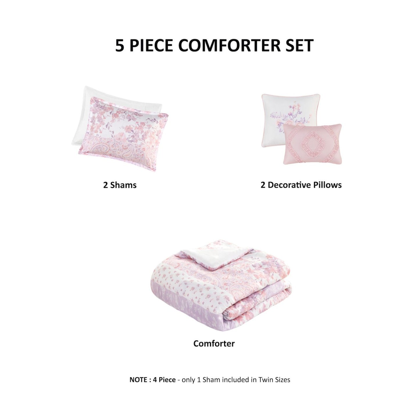 Floral Paisley Comforter Set Full/Queen