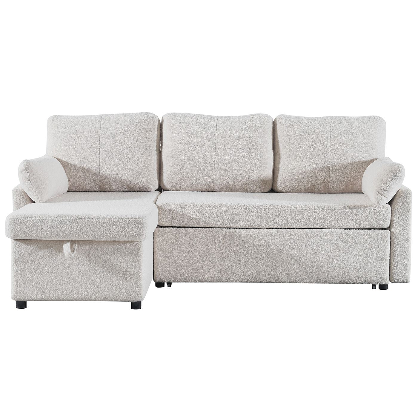 84.2" Sleeper Sofa Bed,Pull Out Sofa Bed with Storage Chaise L Shape Sectional Sofa