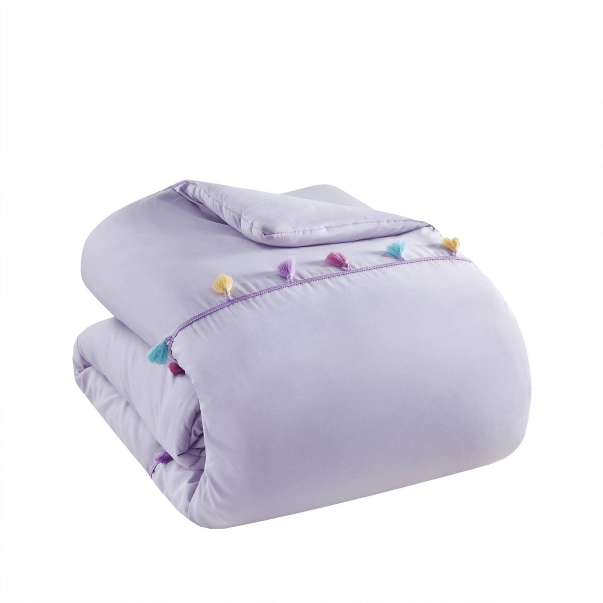 Tassel Comforter Set with Heart Shaped Throw Pillow Full/Queen