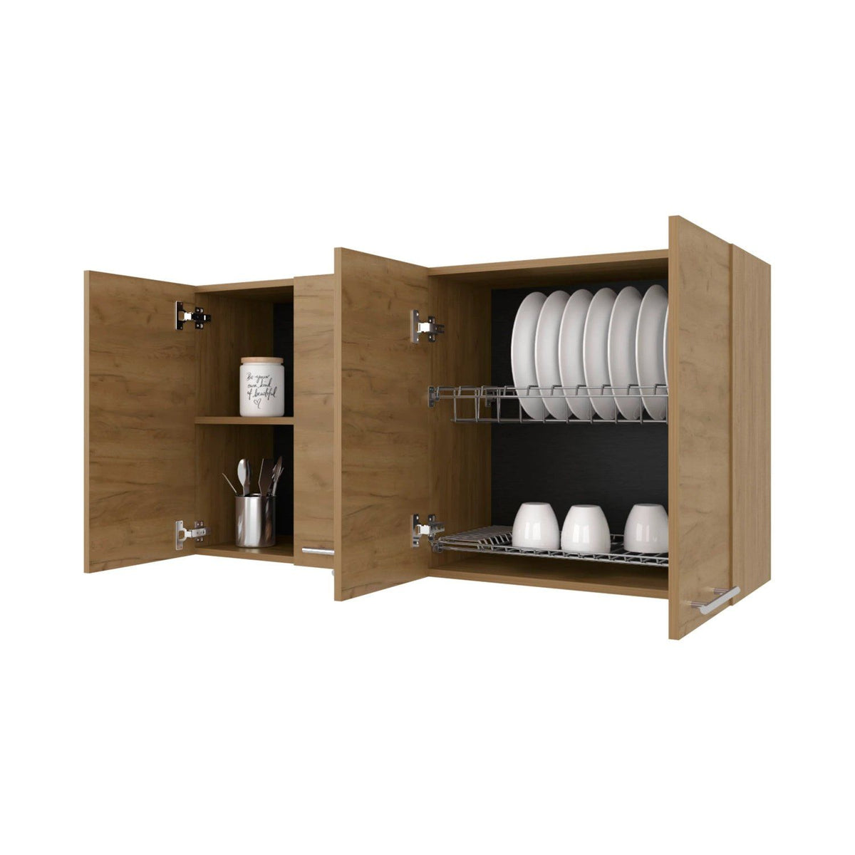 Natural Oak Wall Cabinet Kitchen in Melamine with 4-Door