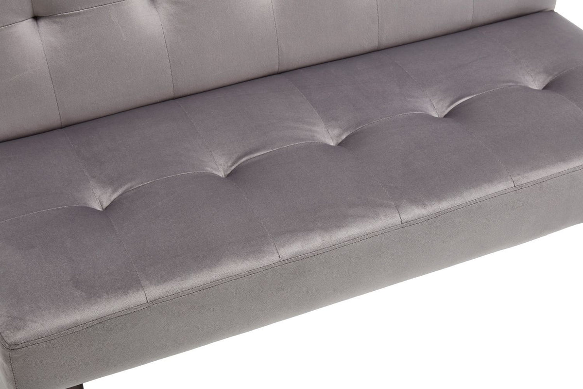 Foldable Fashion Sofa Bed High End Flannel Fabric Back Adjustable Sofa Recliner Futon, Modern Fashion Sofa with Charging Port, Suitable for Living Room Bedroom Office (Gray)