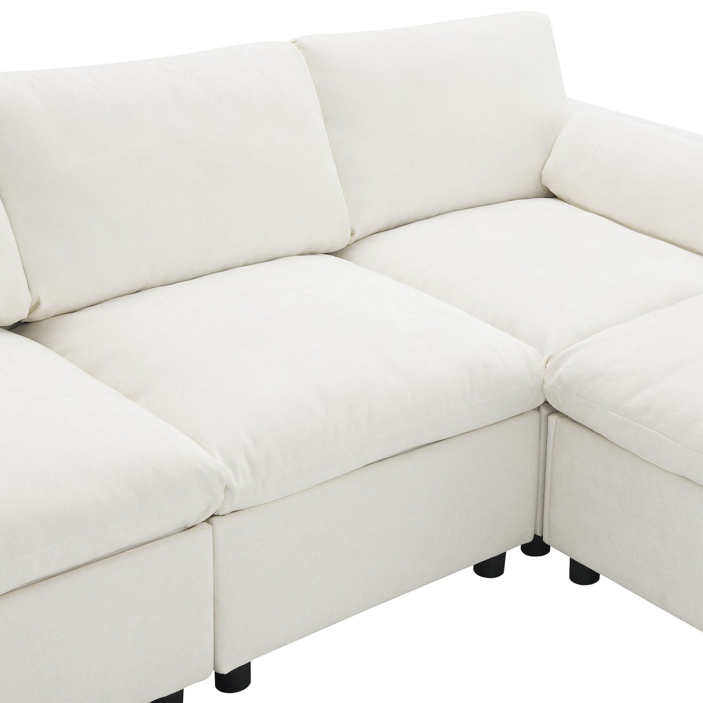 [VIDEO]86.5'' Chenille Modular Sectional Sofa with Storage Pockets, 5 Seat U Shaped Couch Set with Pillows,Free Combination,Modern Cloud Sofa with 2 Movable Ottoman for Living Room,Apartment,3 Colors