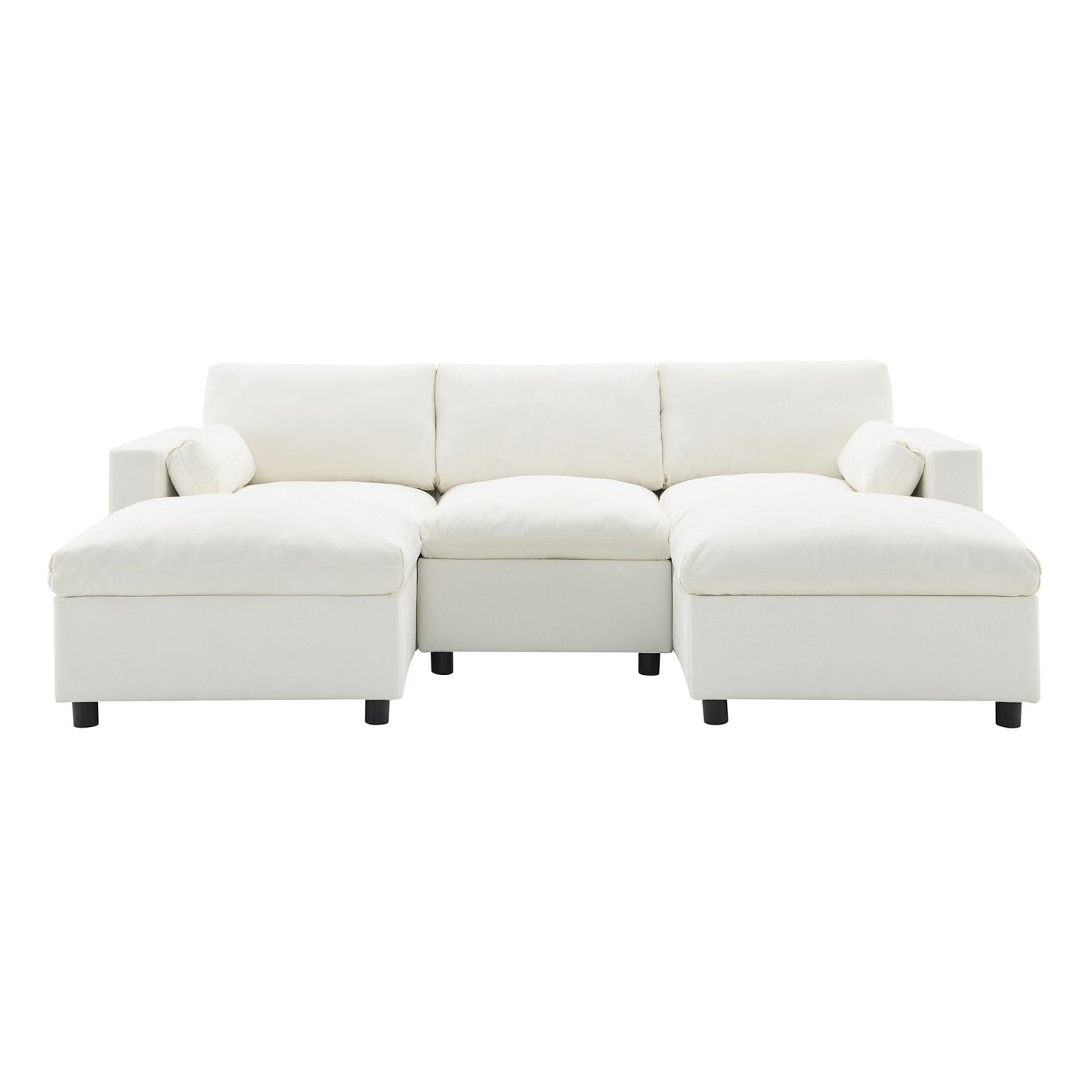 [VIDEO]86.5'' Chenille Modular Sectional Sofa with Storage Pockets, 5 Seat U Shaped Couch Set with Pillows,Free Combination,Modern Cloud Sofa with 2 Movable Ottoman for Living Room,Apartment,3 Colors