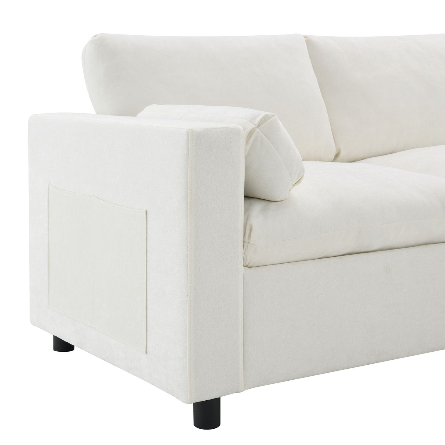 [VIDEO]86.5'' Chenille Modular Sectional Sofa with Storage Pockets, 5 Seat U Shaped Couch Set with Pillows,Free Combination,Modern Cloud Sofa with 2 Movable Ottoman for Living Room,Apartment,3 Colors