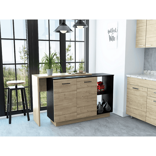 Aspen Kitchen Island; Two Concealed Shelves ; Three Divisions