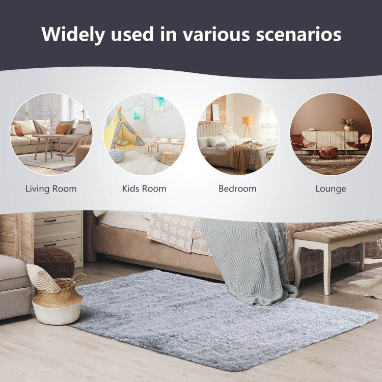 5 x 7 Feet Modern Rectangular Soft Shag Area Rug for Living Room Bedroom