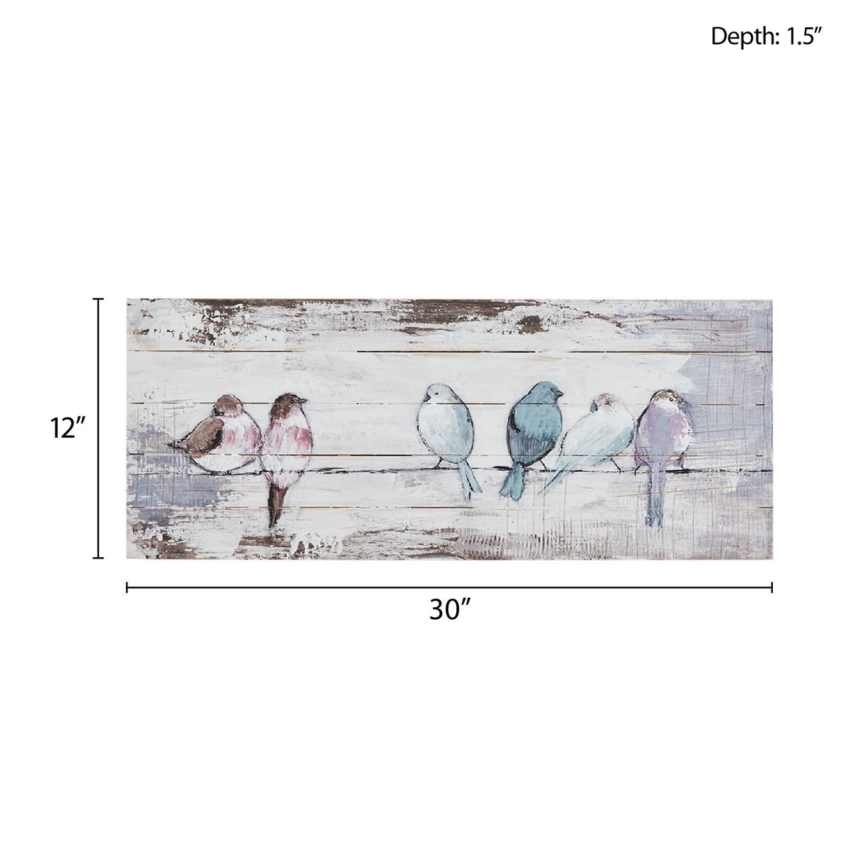 Hand Painted Wood Plank Panel Wall Decor
