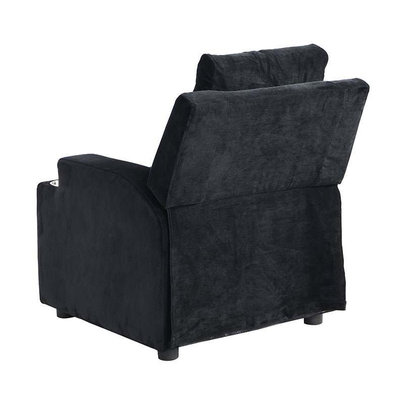 Kids Recliner Chair; Kids Upholstered Couch with Two Cup Holder; Footrest; Backrest; Toddlers Velvet Recliner with Headrest and Footrest