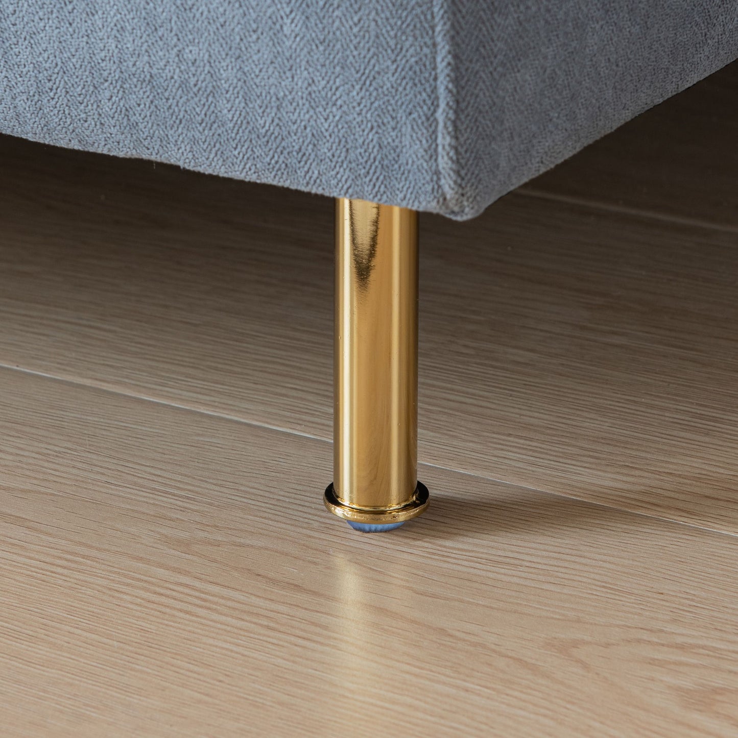 Modular L-shaped Corner sofa ; Left Hand Facing Sectional Couch;  Grey Cotton Linen-90.9''