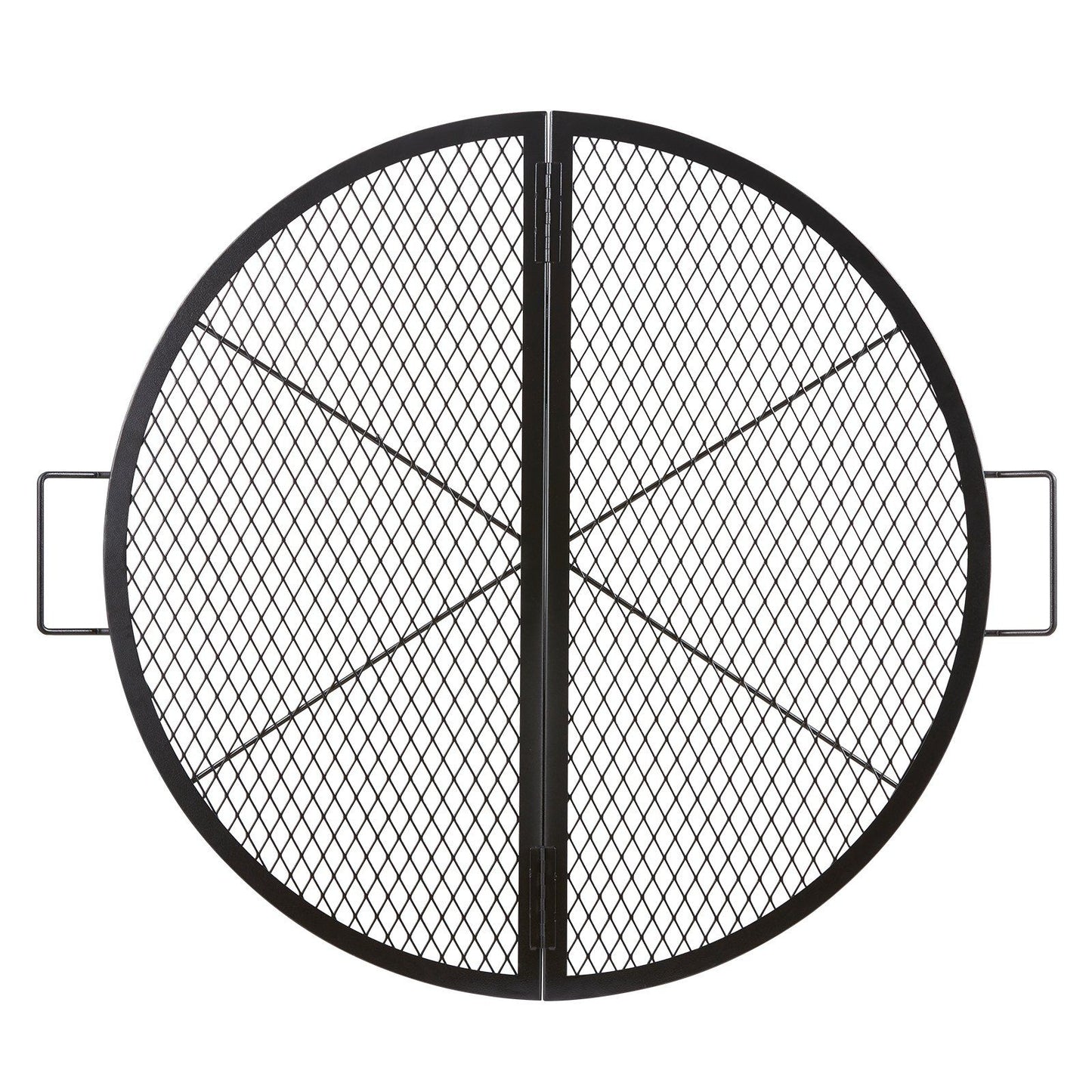 VEVOR X-Marks Fire Pit Grill Grate, Foldable Round Cooking Grate, Heavy Duty Steel Campfire BBQ Grill Grid with Handle and Support X Wire, Portable Camping Cookware for Outside Party, 36 Inch Black