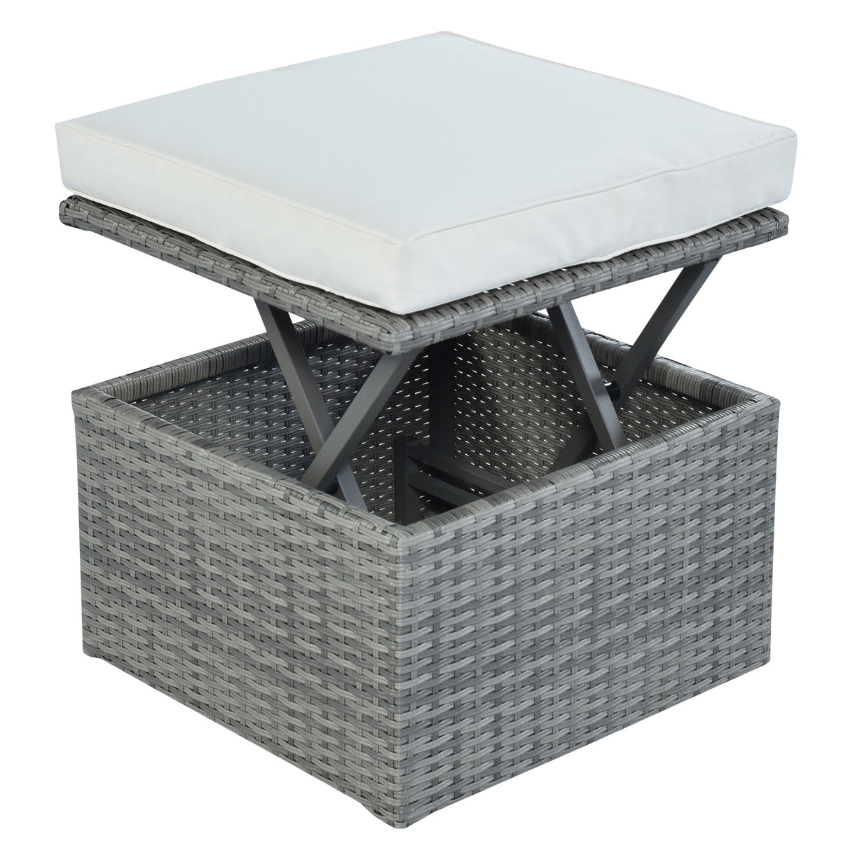 Outdoor Patio Furniture Set Daybed Sunbed with Retractable Canopy Conversation Set Wicker Furniture Sofa Set