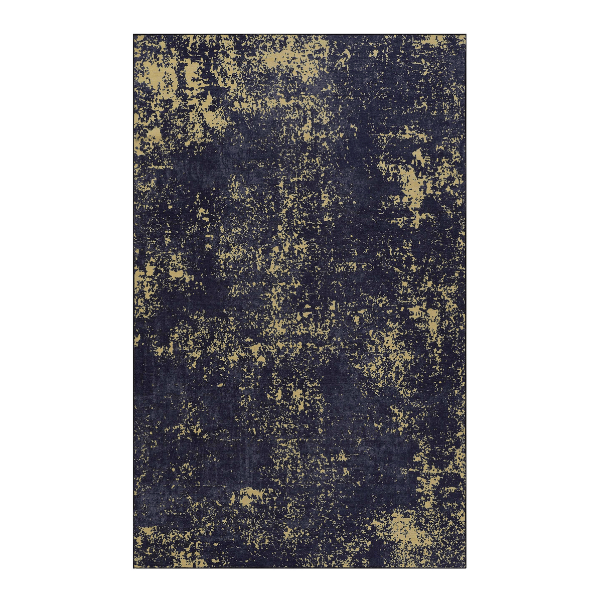 5x8 Area Rug for Bedroom, Washable Rug, Low-Pile, Non-Slip, Non-Shedding, Foldable, Kid&Pet Friendly - Area Rugs for living room, bedroom, kitchen, dining room, Wedding Gift, (Black+Gold, 5'x8')