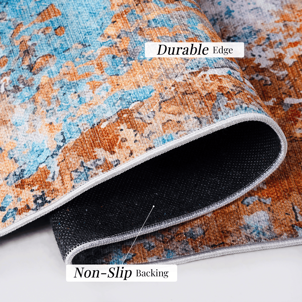 9x12 Area Rug for Living Room, Washable Rug, Low-Pile, Non-Slip, Non-Shedding, Foldable, Kid & Pet Friendly - Area Rugs for living room, bedroom, kitchen, dining room rug, (Multi, 9' x 12')