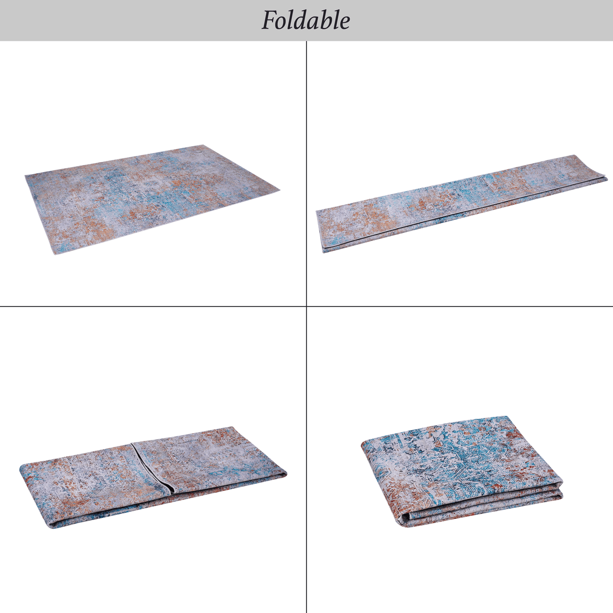 Naar 5x8 Area Rugs for Living Room, Washable Rug, Low-Pile, Non-Slip, Non-Shedding, Foldable, Kid & Pet Friendly - Area Rugs for living room, bedroom, kitchen, dining room rug, (yellow, 5' x 8')