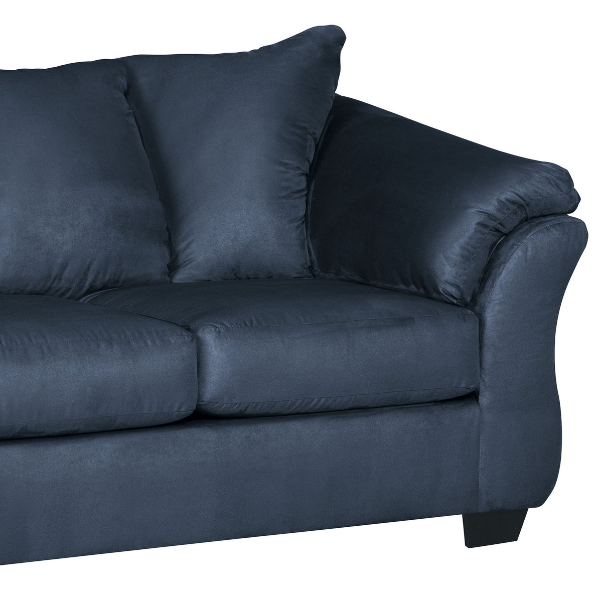 Aruca Navy Blue Microfiber Pillow Back 2-Piece Living Room Set, Sofa and Loveseat, Navy Blue