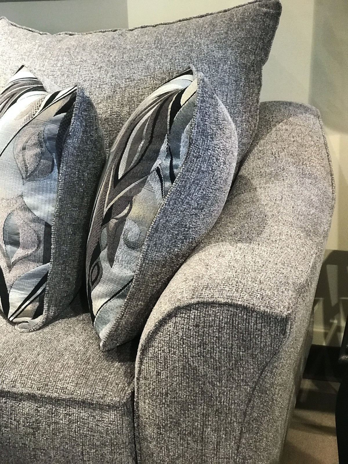 Camero Fabric Pillowback 2-Piece Living Room Set, Sofa and Loveseat, Gray