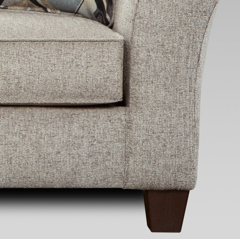 Camero Fabric Pillowback 2-Piece Living Room Set, Sofa and Loveseat, Gray