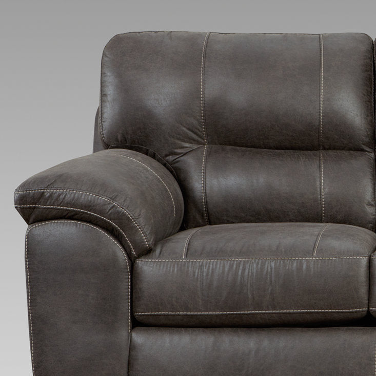TiTirana Contemporary 2-Piece Living Room Set, Fabric Pillow-top Arm Sectional Sofa with Ottoman, Sequoia Ash