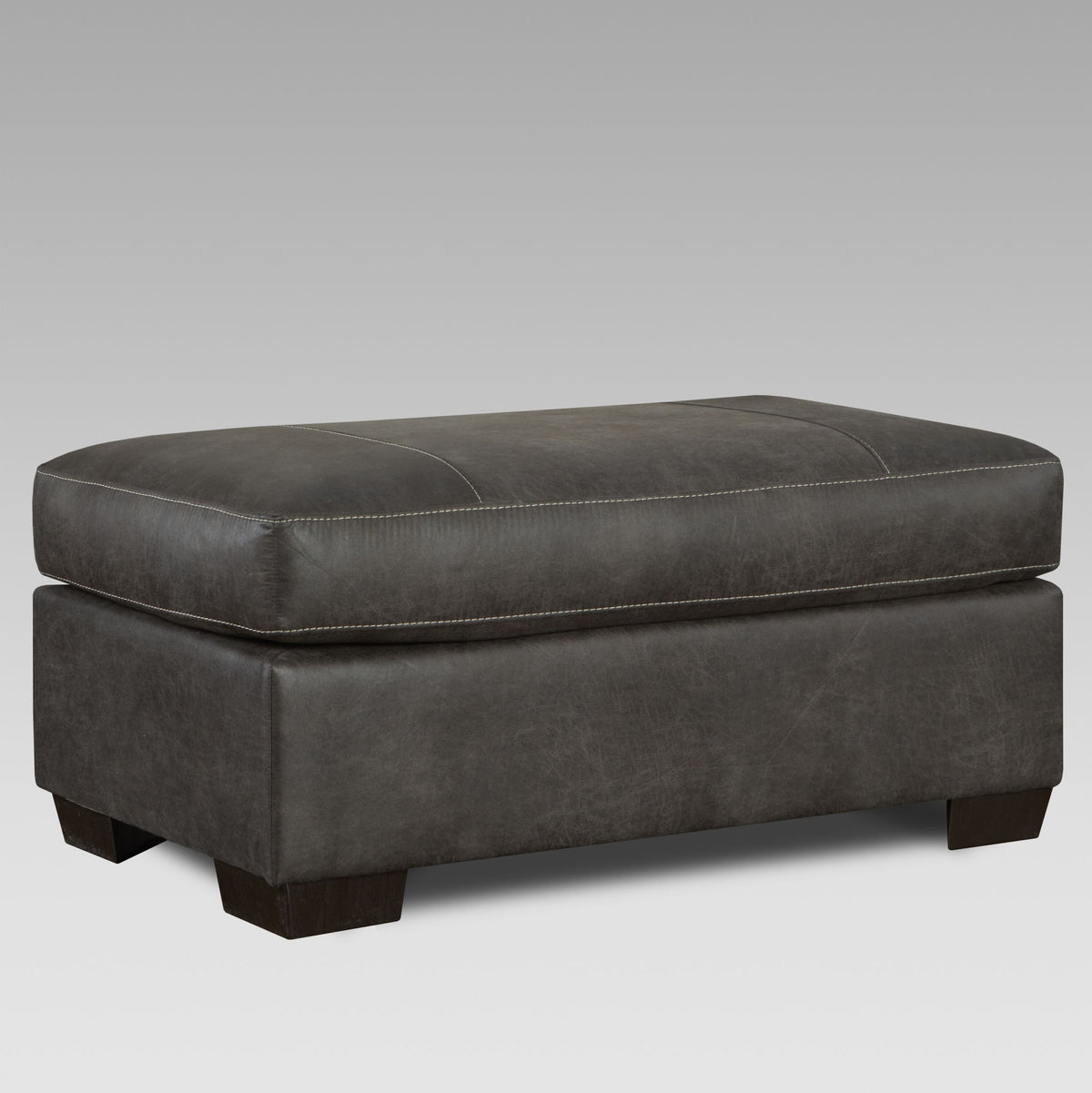 TiTirana Contemporary 2-Piece Living Room Set, Fabric Pillow-top Arm Sectional Sofa with Ottoman, Sequoia Ash