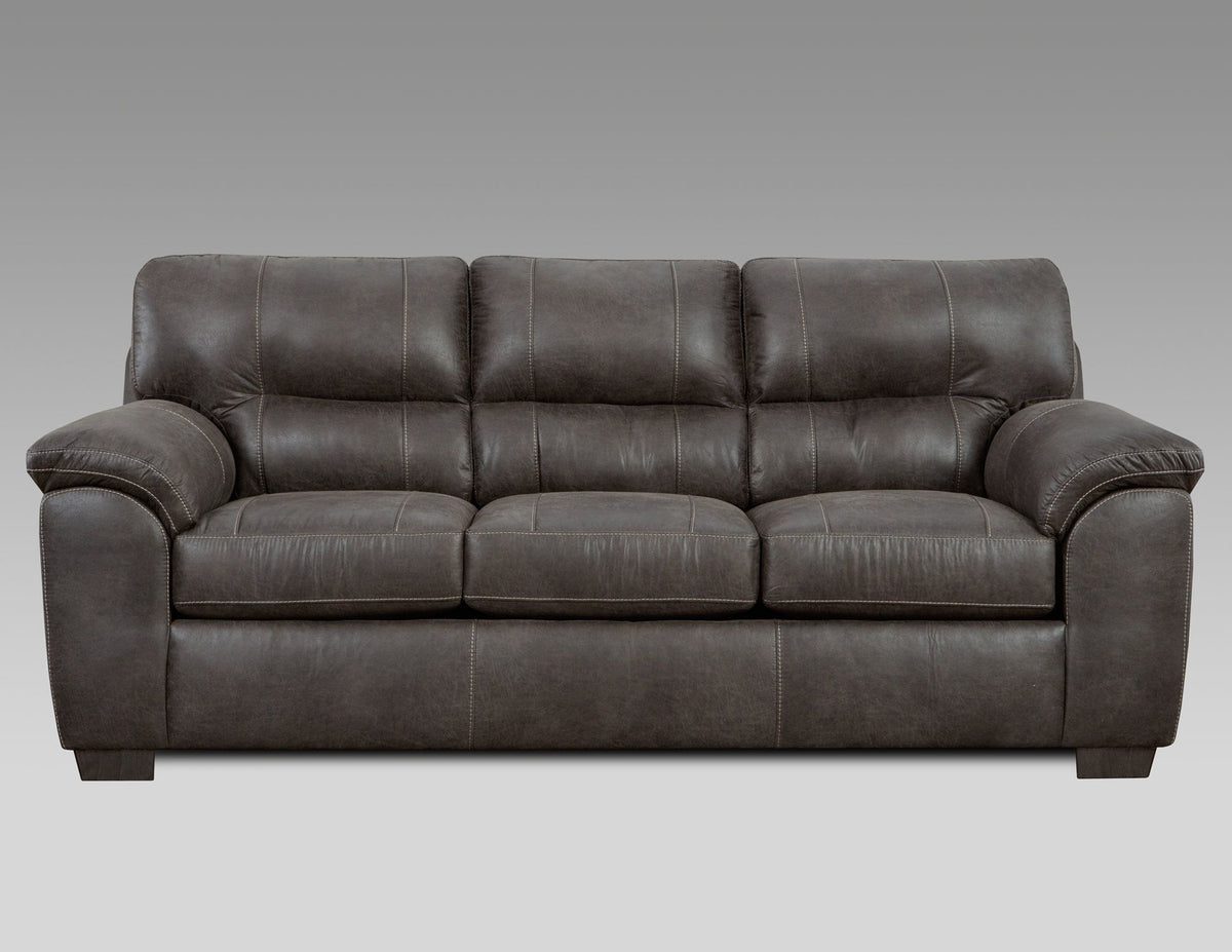 Tirana Contemporary 2-PCS Living Room Set, Fabric Pillow-top Arm Sofa and Loveseat, Sequoia Ash