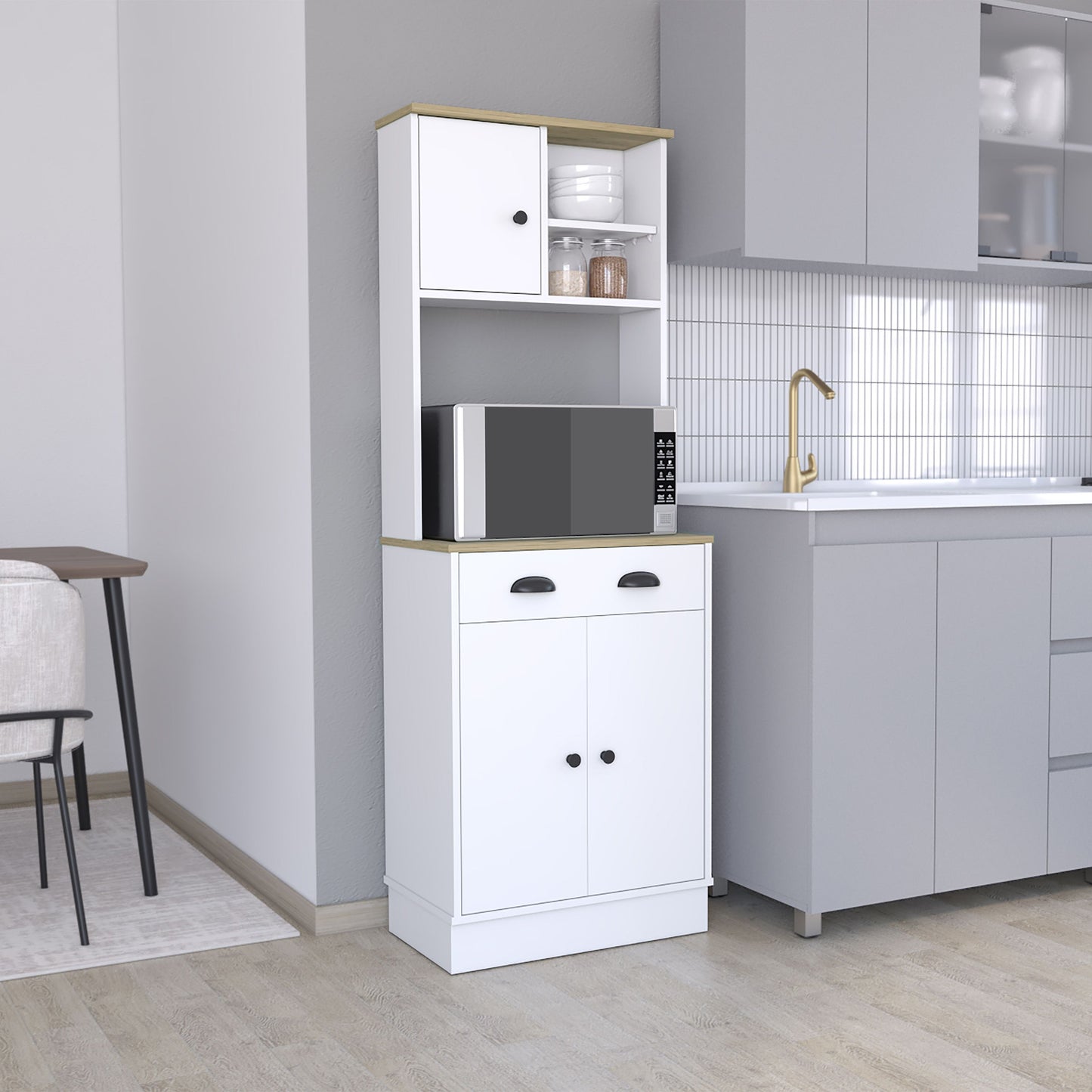 Albany Kitchen Pantry with 3-Doors Cabinet and Drawer