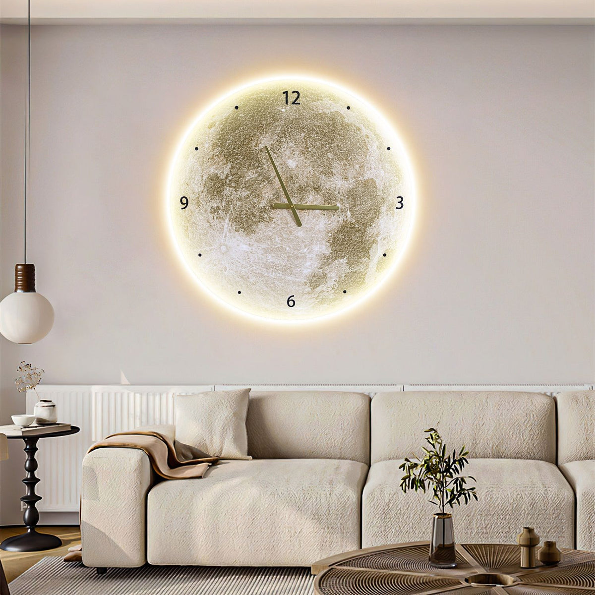 Moon Wall Clock, Moon Ambient night lights, Kids Room Lightings